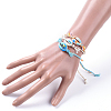 Printed Cowrie Shell Beads Braided Bead Bracelets SH-CJA99F-3