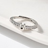 S925 Sterling Silver Adjustable Letter Rings for Women RJEW-M068-01P-U-5