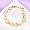 Flower Brass Link Bracelets BJEW-G740-01G-1