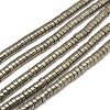 Flat Round/Disc Natural Pyrite Beads Strands G-I126-23-8x4mm-1