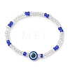 3Pcs Glass Seed Beads & Lampwork & Resin Beads Stretch Bracelets for Women BJEW-MZ00282-3