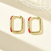 Brass Micro Pave Cubic Zirconia Hoop Earrings KK-CBA98BA-01G-A-1