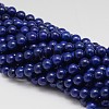 Dyed Round Natural Lapis Lazuli Beads Strands G-K081-8mm-1