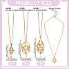 3Pcs 3 Styles Star Moon Stainless Steel Braided Chain Macrame Pouch Empty Stone Holder Pendant Necklace Making NJEW-UN00014-3