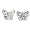 Butterfly with Star Rack Plating Brass Micro Pave Clear Cubic Zirconia Stud Earrings for Women EJEW-A045-06P-1