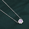 Brass Pave Lilac Cubic Zirconia Pendant Necklaces WG96DED-01-2
