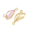 Alloy with Pearl Pink Enamel Pendants AL-CBA1FD3-26G-01-2