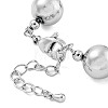 Rack Plating Brass Twisted Link Round Ball Bracelets for Women BJEW-P322-21P-3