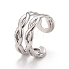 Non-Tarnish 304 Stainless Steel Hollow Chunky Open Cuff Ring for Women RJEW-A005-40P-2