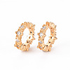 Brass Micro Pave Clear Cubic Zirconia Cuff Earring EJEW-Q703-004-NF-1