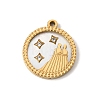12 Constellations 304 Stainless Steel & Natural Shell & Rhinestone Pendants SA-CBAA9A2-06G-12-1