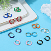 9 Pairs 9 Colors Two Tone 304 Stainless Steel Chunky Huggie Hoop Earrings EJEW-SC0001-90-4