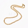 Men's Brass Cuban Link Chain Necklaces NJEW-H206-14G-2