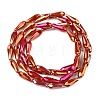Electroplated Opaque Glass Beads Strands X-EGLA-L015-FR-B24-01-3