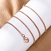 Brass Round Snake Chain Necklaces for Women NJEW-D302-15RG-5