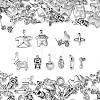 100Pcs 10 Styles Tibetan Style Alloy Charms TIBEP-CJ0002-65-3