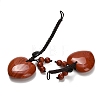 Heart Natural Red Jasper Pendant Decorations G-K353-07D-2