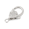 Brass Micro Pave Clear Cubic Zirconia Lobster Claw Clasps KK-P299-04P-2