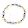 201 Stainless Steel Byzantine Chain Bracelets BJEW-B078-170GP-2