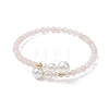 Natural Rose Quartz Beaded Cuff Bangles BJEW-JB13326-03-2