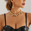 Alloy & Plastic Round Beads Link Chain Necklaces for Women WG2709A-01-4