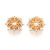 925 Sterling Silver Micro Pave Clear Cubic Zirconia Flower Bead Caps STER-N016-110G-1