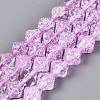 Transparent Crackle Glass Beads Strands GLAA-Q115-04A-08-1