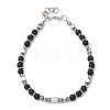 Adjustable 304 Stainless Steel Gemstone Beaded Bracelets FS-WG23DE2-13-1