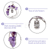 7Pcs 7 Styles Owl Alloy Chip Beads Copper Wire Wrapped Pendant Sets FIND-FH0006-75-4