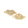 Brass Micro Pave Cubic Zirconia Connector Charms KK-U056-43G-2