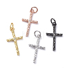 Brass Micro Pave Cubic Zirconia Pendants ZIRC-G160-50-1