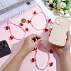 3Pcs Cherry Acrylic & ABS Plastic Bead Mobile Straps AJEW-ME0003-41-3