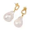 Natural Baroque Pearl Keshi Pearl Dangle Earrings EJEW-JE07499-5