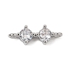 Brass Pave Clear Cubic Zirconia Connector Charms CU-CBA3D76-02P-1