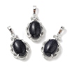 Synthetic Blue Goldstone Oval Pendants G-NH0025-15P-04-1