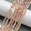 Baking Painted Transparent Glass Beads Strands DGLA-F002-04D-2