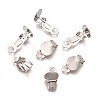 Iron Clip-on Earring Settings X-IFIN-R204-09-3