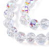 Electroplate Transparent Glass Beads Strands X-EGLA-N002-34C-C03-3