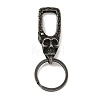 Tibetan Style 316 Surgical Stainless Steel Fittings with 304 Stainless Steel Key Ring FIND-Q101-08AS-04-1