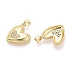 Valentine's Day Brass Micro Pave Clear Cubic Zirconia Pendants KK-T080-53G-2