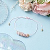 Natural Pink Opal Braided Bead Bracelets BJEW-JB11155-08-2