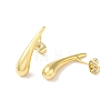 Teardrop Brass Ear Studs EJEW-P281-01G-2