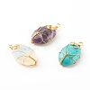 Natural & Synthetic Gemstone Wire Wrapped Pendants PALLOY-JF00744-1