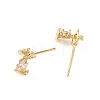 SHEGRACE Apple Brass Micro Pave Clear Cubic Zirconia Stud Earrings XGRQ4N428-715G-2
