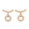Brass Micro Pave Clear Cubic Zirconia Toggle Clasps KK-S356-579-NF-3