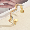 Multi-layer Geometric Wave Pattern Iron Open Cuff Bracelet for Women US3742-5