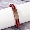 Braided Microfiber Leather Cord Bracelets for Women Men BJEW-D304-06R-01-4