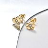 Rack Plating Brass Micro Pave Clear Cubic Zirconia Stud Earrings EJEW-K299-01G-R-3