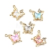 UV Plating Alloy Crystal Rhinestone Pendants RB-CBAD37D-22G-1