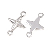 304 Stainless Steel Crystal Rhinestone Connector Charms STAS-P437-14B-P-2